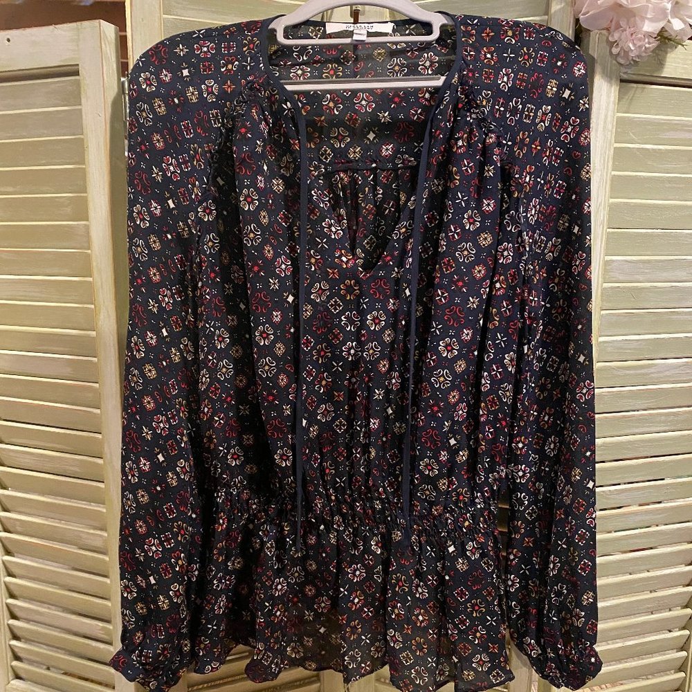 DEREK LAM 10 CROSBY Silk Blouse in Floral Print